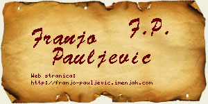 Franjo Pauljević vizit kartica